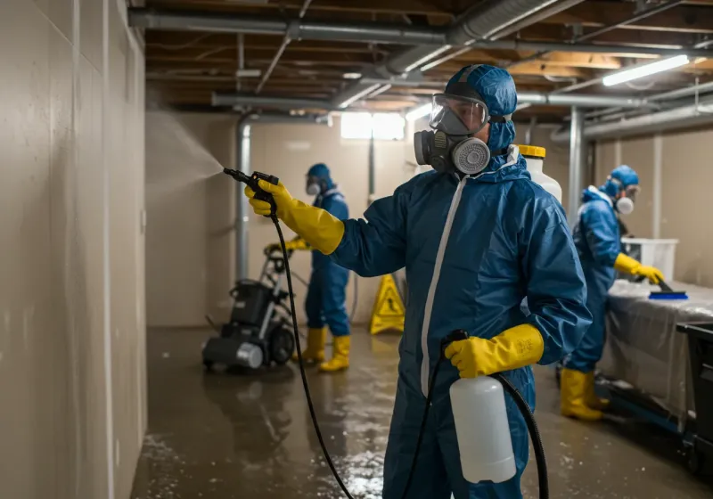 Basement Sanitization and Antimicrobial Treatment process in Trenton, FL