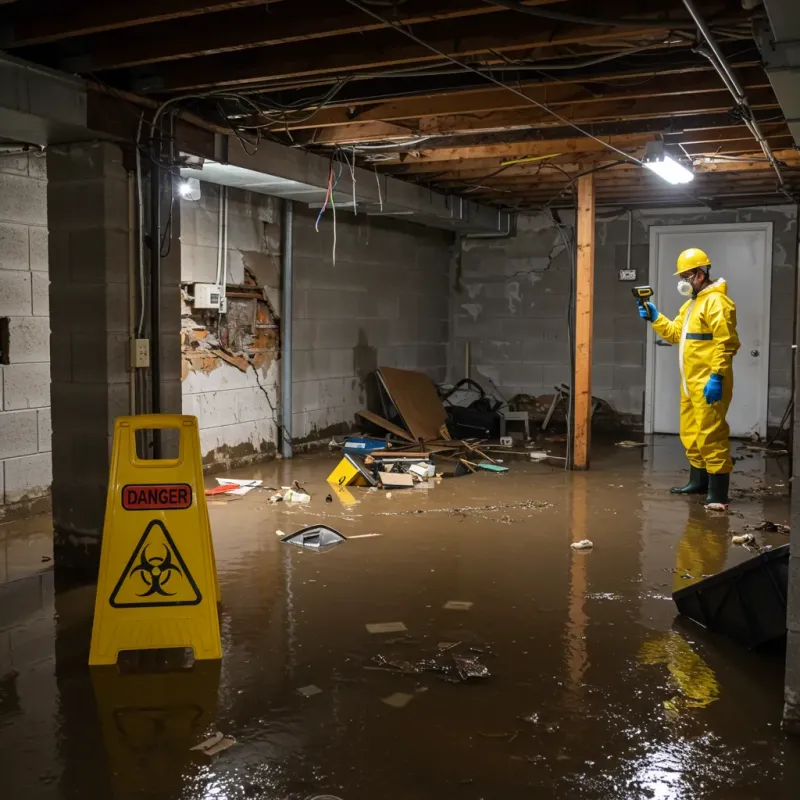 Flooded Basement Electrical Hazard in Trenton, FL Property