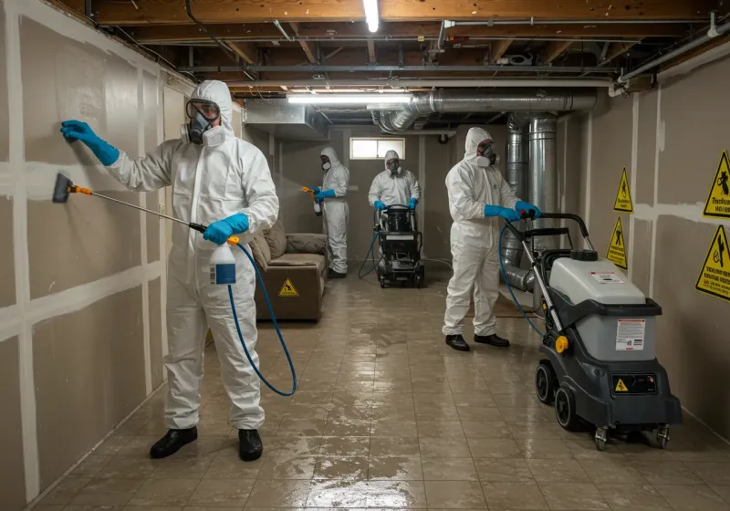 Basement Moisture Removal and Structural Drying process in Trenton, FL